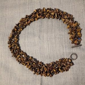 Tigers Eye Chip collar necklace